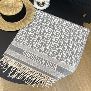 Dior Gray Patterned Men's Scarf